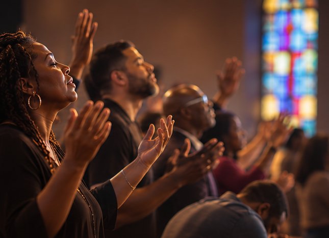 People worshipping